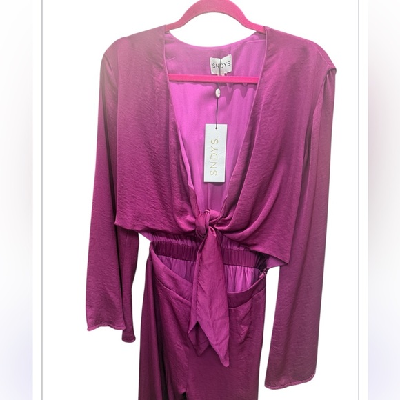 SNDYS x REVOLVE Pluto Wide Leg Jumpsuit in Fuchsia NWT - Picture 9 of 11